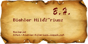 Biehler Hiláriusz névjegykártya